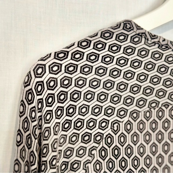 DownEast - Stretch TOP 3/4-sleeves diamond pattern SOFT fitted Sz XS - Gray - Picture 9 of 13